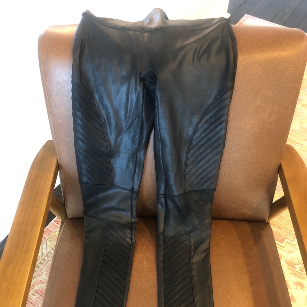 Spanx Moto Faux Leather Leggings